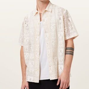 New - All Saints Short Sleece Lace Shirt